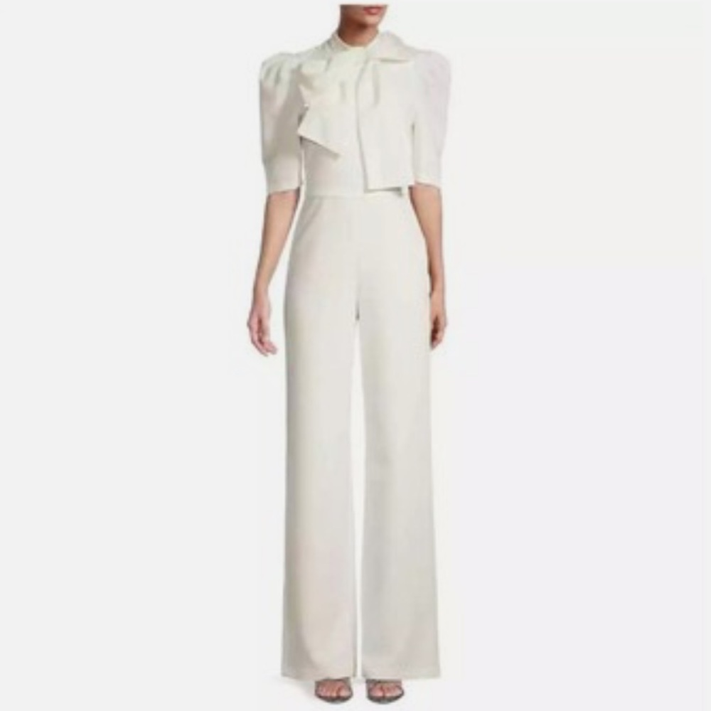 Black Halo Ivory Bow-Detail Jumpsuit